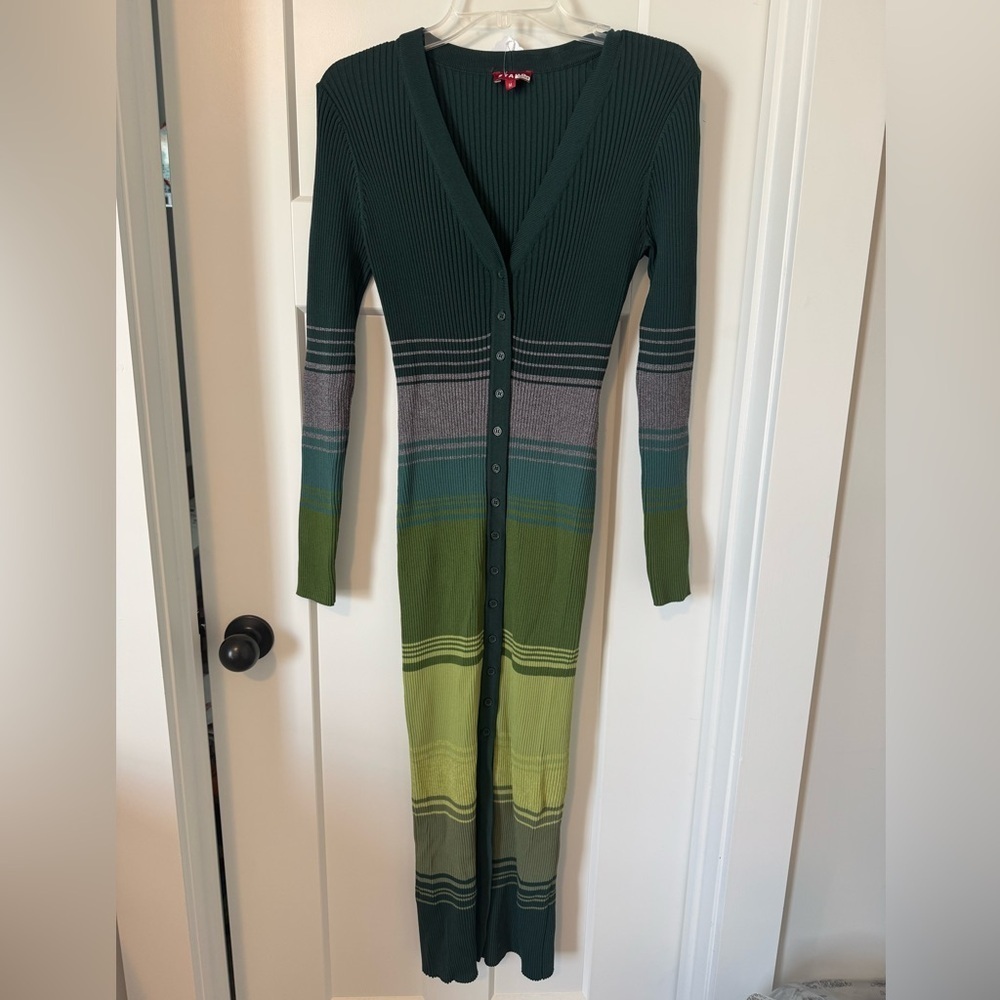 Staud pine forest shoko Striped multi Green Knit Dress - Picture 7 of 14